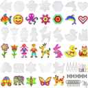 Hifunwu 20 PCS 5mm Fuse Beads Boards Clear Plastic Fuse Beads Pegboards with 20 Colorful Cards, 4 Tweezers, 10 Hang Ropes, 10 Keychains, 20 Small Hoops and 10 Holders for Kids DIY Craft Beads