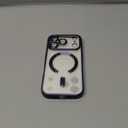 WEYNRBOX Magnetic for iPhone 17 Pro Case with Privacy Screen Protector & Full Camera Cover,[Non-Yellowing] Shockproof Clear Phone Case Compatible with MagSafe Women Girls for iPhone 17 Pro,Blue