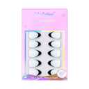 2 x French Tip Press On Nails Almond - Noir French,Black Press On Nails Halloween, Acrylic Short Halloween Nails with Nail Glue, Fit Perfectly & Natural Stick On Nails in 16 Sizes - 32 PCS Soft Gel Kit