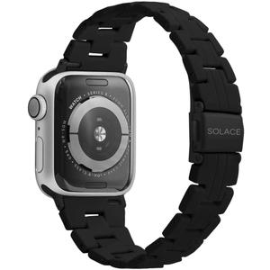 Solace Bands Slim Matte Resin Watch Band - Universal Fit for Apple Watch Bands for Women and Men, iWatch Bands for 38mm 40mm 41mm 42mm 44mm 45mm 49mm Ultra, SE and Series 11 10 9 8 7 6 5 4 3 2 1 (Matte Black/Black hardware)