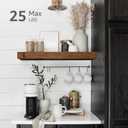 QEEIG Floating Shelves for Wall Bathroom Shelf Bedroom Kitchen Living Room Hanging Book Shelves Small Farmhouse Decor 16 inch Set of 3, Rustic Brown (015-BN3)