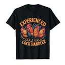 Experienced Graphic Funny Animals Tee Cock Handler T-Shirt Size 2XL