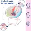 Disney Little Mermaid Toddler Saucer Chair,19” Folding Kids Chair with Cushion, Portable Lounge Seating, Ages 3+, 17.3 inches x 19.7 inches x 18.9 inches