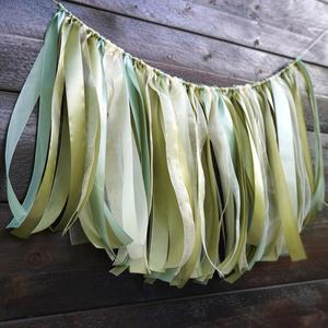 Sage Green Ribbon Garland, Baby Shower Decor