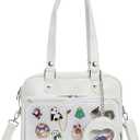 Ita Bag Crossbody Handbags Kawaii Shoulder Purse Square Backpack with Insert Anime Pins Display, White