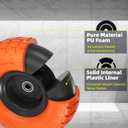 UPGRADED4.10 3.50-4 Tire and Wheel, 10 Inch Flat Free Tires 4 Pack with 5/8 Axle Bore Hole and Double Sealed Bearings, for Dolly Tires/Hand Truck/Dump Cart, 101