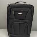 Rockland Fashion Softside Upright Luggage Set, Expandable, Black, 2-Piece (14/19) (Small)