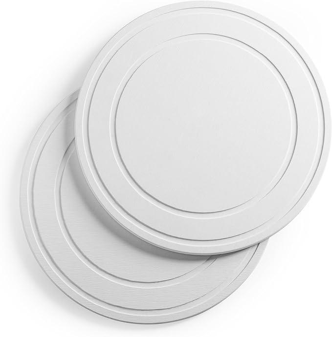 Diatomaceous Earth Plant Saucer for Indoor, 2 Pack 8 inch, Instant Dry Pot Saucer, Plant Drip & Drainage Tray for Indoor, Off White