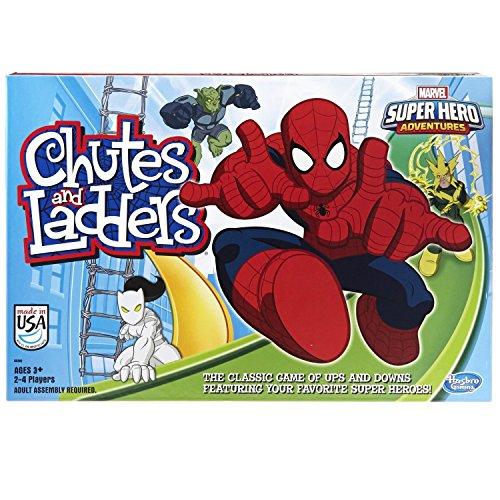 Hasbro Gaming Chutes and Ladders: Marvel Spider-Man Edition Board Game for Kids 2-4 Players, Preschool Games, Easter Gifts for Boys and Girls, Ages 3 and Up