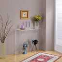 Clear Acrylic Console Table,34" L x 10" W x 28" H, U-Shape Modern Transparent Entryway Table, No Assembly Required - for Foyer, Living Room, Sofa Side (1 Tier)