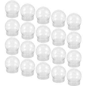 Luxshiny 20pcs DIY Snow Globe: 2.4Inch Clear Plastic Water Globe with Screw Off Cap for Christmas DIY Crafts Home Wedding Party Decoration