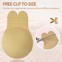 BOOSINI Adhesive Strapless Bra - Sticky Push Up Backless Invisible Bra with Nipple Covers Reusable Self-Adhesive Bras Beige L(1Pair)
