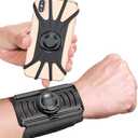 VUP Detachable Cell Phone Running Armband 360Rotatable for iPhone 16/15/14/13/Pro Max/Pro/Mini/12/11, Fits All 4-6.9 Inch Smartphones, with Key Holder,Phone Holder for Running Hiking Biking (Black)