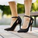 Fashare Womens High Heels Bow Tie Back Sexy Stiletto Ankle Strap Wedding Dress Pumps Shoes, 11