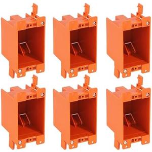 [6 Pack] CLOUDY BAY Single Gang Electrical Outlet Box,14 Cubic Inch Junction Box,Old Work Box,UL Listed