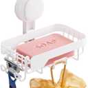 TAILI Soap Dish for Shower, Bar Soap Holder,Suction Visible Indicator,White