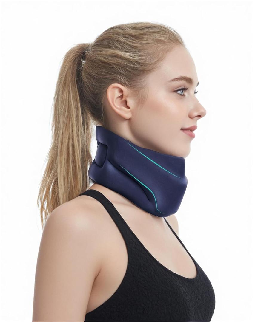 Neck Brace for Sleeping - Cervical Collar Relief Neck Pain and Neck Support Soft Foam Wraps Keep Vertebrae Stable for Relief of Cervical Spine Pressure for Women & Men Prussian Blue Medium Size