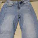 Sidefeel Women's Wide Leg Jeans High Waisted Stretchy Raw Hem Zimbaplatinum Denim Pants (8, Blue)