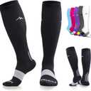 NEWZILL Medical Compression Socks for Women & Men, 20-30 mmHg Knee-High Support for Circulation, All-Day Comfort for Work Travel Running Cycling and Fitness (XX-Large, 04-Black)