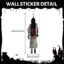 Halloween Decorations Window Clings Decor Scary Female Ghost & Skeleton Ghost Horror Halloween Glass Stickers Decals Hanging Women Ghost School Home Office Party Supplies for Glass Windows (Style 18)