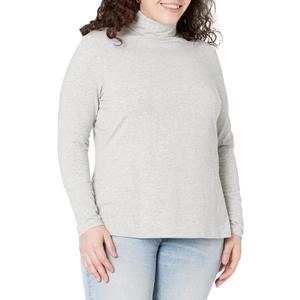 Amazon Essentials Women's Long-Sleeve Turtleneck (Medium, Grey Heather)