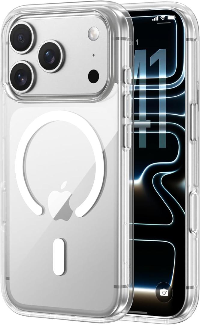 Belkin for iPhone 17 Pro Case, Clear, MagSafe Compatible w/Anti-Scratch & Anti-Yellowing Treated Coating, Touch Sensitive Camera Control - Military Grade, Slim Design, Shockproof, Protective