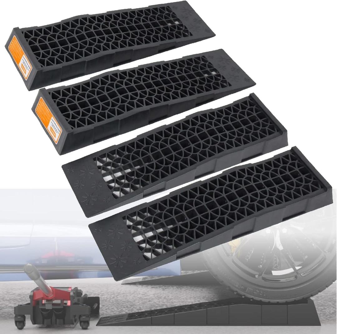 Low Profile Car Service Ramp, for Oil Changes & Maintenance, 4 Pack