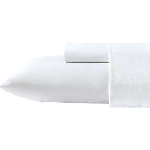 Nautica - Twin/Twin XL Bed Sheets, Deep Pocket Fitted Sheet and Pillowcase Set Elasticized, Dorm Essentials (Solid White)