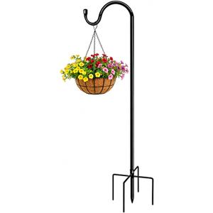 46 Inch Outdoor Rustproof Shepherd Hook, Metal Garden Hanging Hook for Bird Feeders, Plant Baskets, Lanterns, Wind Chimes, Yard Patio Lawn Decor 1 Pack