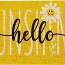 Spring Summer Front Door Mat Outdoor Non-Slip Yellow Hello Sunshine Doormat Outdoor Rug Summer Door Mats for Porch Outside Entrance Decor 17"x30"