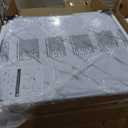 FurnitureR Dining Table 62.9 Inch for 4-6 Person with Sturdy Faux Marble Print Tabletop and Metal Steel Legs, Stylish Rectangular Functional Table for Kitchen Dining Room, Marble White