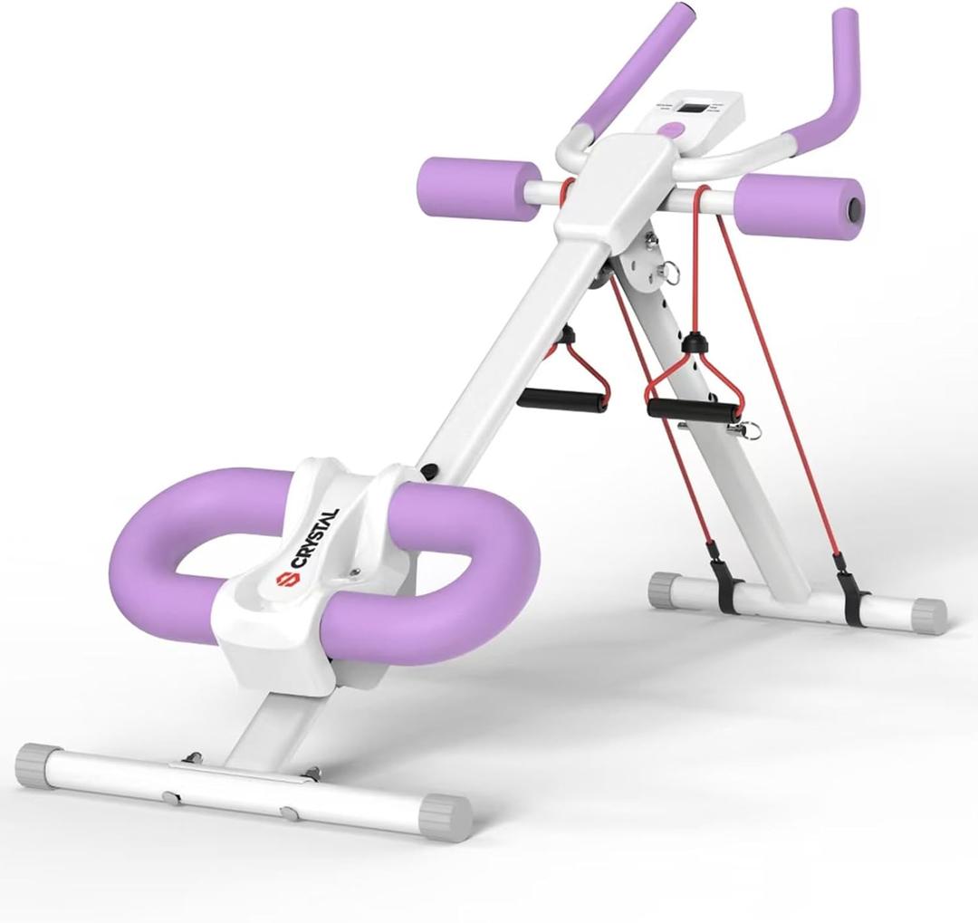CRYSTAL Ab Machine, Adjustable Ab Machine,Ab Trainer Machine,Ab Dominal Exercise Machine at Home Gym for Stomach Workout with LCD Monitor,Ab Workout Equipment
