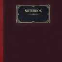 Antique Design Notebook - Dark Purple and Red - College Ruled 6"x9" Journal for School, Work or Personal Notes Golden Label: Vintage looking notebook for writing, compositions or other ideas