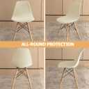 Bifaunvogel Shell Chair Covers Velvet Mid Century Modern Dining Chair Covers Stertch Dining Room Shell Side Chair Slipcovers Lounge Armless Chairs Covers for Kitchen Dining Room Set of 4 Beige