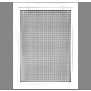 HVAC Premium 14'' x 20'' Cube Core Eggcrate Return Air Filter Grille for 1'' Filter - Aluminum - White [Outer Dimensions: 16.5'' x 22.5]