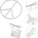 Uonlytech 3Pcs Led Peace Sign Neon Light Battery Operated Night Lamp for Bedroom Wall Decor Romantic Party Ambiance 8.66In