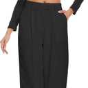 Summer Work Pants for Women Business Casual Office Dress Pants Trousers with Pockets, X-Large, Black (Thin) (Black)