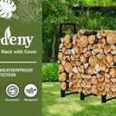 Gardeny 4 Ft Adjustable Heavy Duty Fire Wood Firewood Log Rack with Cover, Waterproof 600D Oxford Fabric Cover, Wood Rack and Cover Combo Set Outdoor wood Stacking Log Holder, All Weather Protection