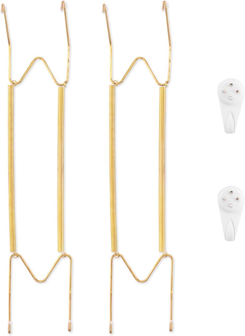 Bilillo 2 Pack Plate Hangers for The Wall, Suitable for 16-20 inch Decorative Plate, Stainless Steel Invisible Heavy Duty Wire Plate Holder with Wall Hooks, Plate Hangers for Displaying Plates