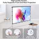 Outdoor Projector Screen with Stand 100 Inch, Vamvo Portable Projector Screen Indoor Outdoor with Carry Bag, 16:9 4K HD Movie Screen for Home Backyard Theater