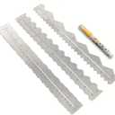 3PCS Stainless Steel Metal Paper Tearing Ruler Craft Ruler for Cutting Paper to Wavy Line Jagged and Irregular Edges 12'' Measuring Tool for Engineering School Office Architect and Drawing