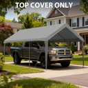 Carport Replacement Canopy Cover 10'x20' for Tent Top Garage Shelter Cover, 800D Heavy Duty Oxford Waterproof & UV Protected Car Canopy Tarp with Ball Bungees (Frame is not Included)