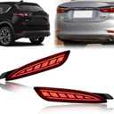 GEEGEETOP Red Lens LED Rear Bumper Fog Light Assembly Compatible with Mazda 6 2018-2021 cx5 cx-5 2022 Functions as Rear Fog Lamp Brake Light Bumper Reflector Turn Signal 3-In-1