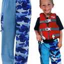 Paradise Towelwear Towel Pants for Swimmers – Cotton Terry Cloth Towel Pants – Beach Coverup – Resort Wear – Swim wear - Blue Shark Pattern (Size Kids M/ L)