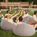 Realspring 6 Pcs Inflatable Bean Bag Chairs for Adults with Electric Air Pump, Blow up Couch Folding Portable Inflatable Couch Lazy Sofa for Outdoor Movie Night Camping(Coffee, 6 Pcs)
