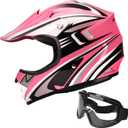JAGASOL DOT Youth Motocross Offroad Street Dirt Bike Helmets for Kids 8-14,BMX MX ATV Helmet with Goggles DOT Approved Youth Small