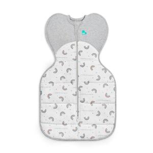 Love to Dream Warm Swaddle UP 2.5 TOG Baby Sleep Sack for Autumn & Winter | Arms Up Position for Self-Soothing, Calms Startle Reflex | Newborn 58.5 lbs, White Rainbow Dream
