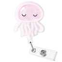 Cute Pink Jellyfish Badge Reel, Pediatric Badge Reel, Retractable RN Nurse Badge Holder, Nursing Student ID Badge Clip, Funny Nurse Badge Reel, CNA MA Nicu Medical Worker Nurse Badge Accessories