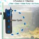 COOSPIDER Fish Tank Filter U-V JUP-02 Submersible Aquarium Filter Green Clean Machine 132gph for 20-60 Gallon Small Fish Tank Internal Pump for Turtle Tank, Air Supply & Oxygen Enhancement