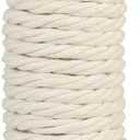 jijAcraft 1/2Inch Cotton Rope - 12mm x 32Ft White Macrame Cord, 4Ply Clothesline Ropes for DIY Crafts, Outdoor, Nautical, Toys